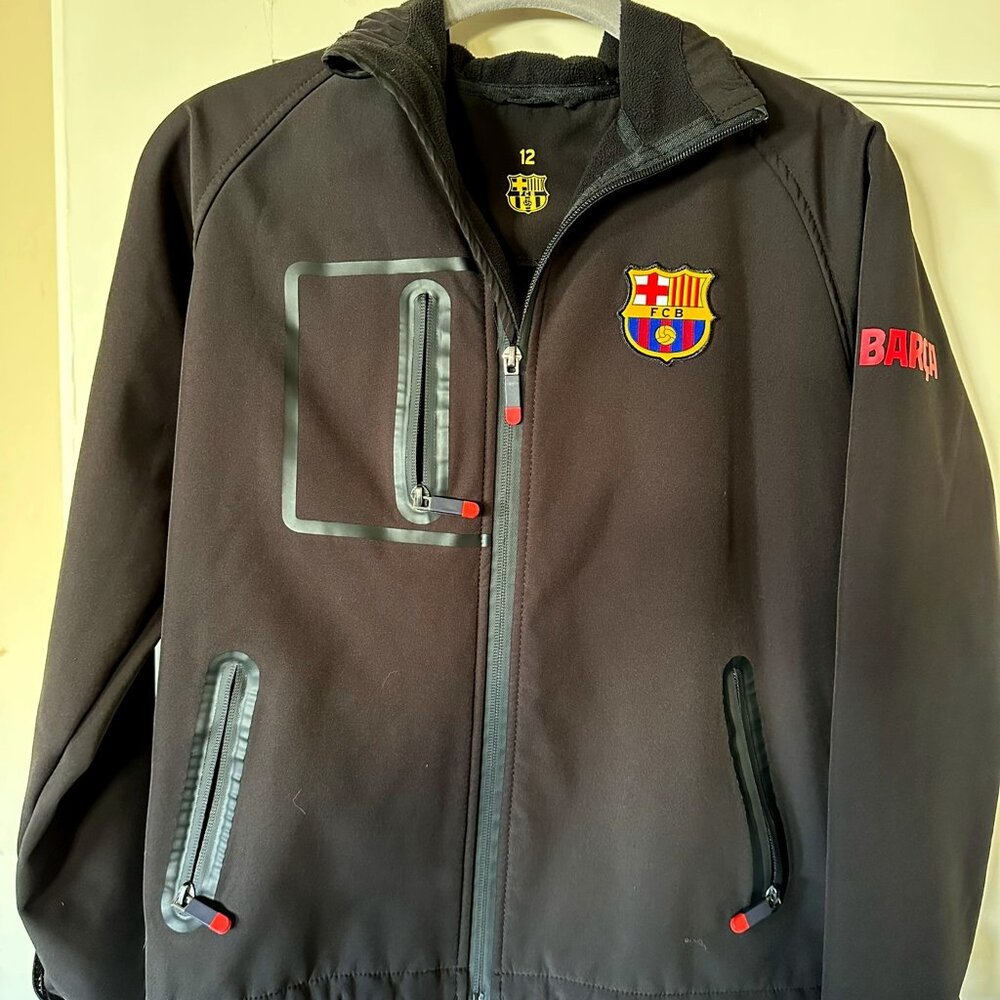 FC Barcelona Hooded softshell KIDS jacket - Junior Size 12
